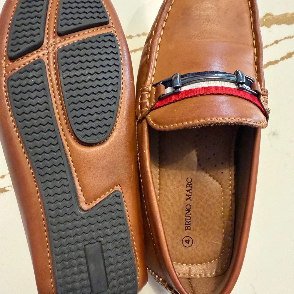 Bruno Marc Tan Kids Moccasins